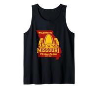 Welcome to Missouri Arch Vintage Bear Illustration Tank Top