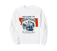 Welcome to Montana Bear Illustration Retro Adventure Sweatshirt