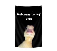 Welcome To My Crib Flag - Hanging Baby Room Sign | Home Decor With Brass Grommets, Welcome Decoration For Baby Beds, Decorative Wall Signs For Lively Spaces