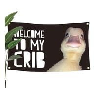 Welcome To My Crib Poster Duck,Welcome To My Crib Tapestry,Fashionable Yard Signs Parties Supplies,Welcome To My Crib Duck,for College Dorm Rooms, Living Rooms, And Parties
