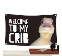 Welcome To My Crib Tapestry,Duck Welcome To My Crib Flag,Wall Flag Dorm Room Tapestry,Parties Supplies Yard Signs, Versatile Wall Decor Banner For Bedroom, Living Room