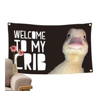 Welcome To My Crib Tapestry - Wall Flag Dorm Room Tapestry | Man Cave Funny Wall Flag Tapestry | Welcome To My Crib Duck | Parties Supplies Yard Signs, Versatile Wall Decor Banner For Bedroom