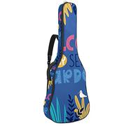 Welcome to My Secret Garden Soft Bass Guitar Case Bag with Back Hanger Loop Electirc Guitar Backpack Leaves Pineapples Coralcm Thick Safety Padding