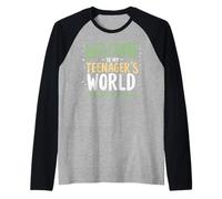 Welcome to My Teenager's World Dad Just Lives in It Teen Dad Raglan Baseball Tee