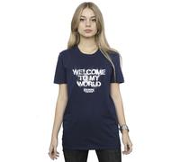 Welcome To My World Cotton T-Shirt Stranger Things Navy M