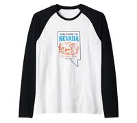 Welcome to Nevada EST. 1864 Retro Pride Raglan Baseball Tee