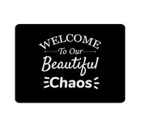 Welcome To Our Beautiful Chaos Personalized Metal Tin Sign Country Bathroom Wall Art Plaques Wall Décor Aluminum Tin Signs for Front Door Laundry Outdoor 10x14 Inch