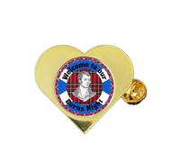 Welcome To Our Burns Night Gold Love Heart Lapel Pin Badge