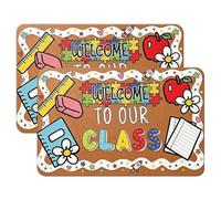 Welcome to Our Class Wall Hanging Banner | Back to School Doormat Non Slip Artificial Coir Entry Rug, for Kindergarten Nursery Decoration Teacher Supplies