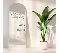 Welcome to Our Engagement Party Mirror Vinyl Decal, Custom Welcome Wedding Sticker, Personalized Customizable Names & Date for Mirror, Acrylic - Night Before - Reception - Ceremony(42x65cm)