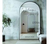 Welcome to Our Engagement Party Mirror Vinyl Decal, Custom Welcome Wedding Sticker, Personalized Customizable Names & Date for Mirror, Acrylic - Night Before - Reception - Ceremony(70x110cm)