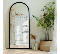 Welcome to Our Engagement Party Mirror Vinyl Decal, Custom Welcome Wedding Sticker, Personalized Customizable Names & Date for Mirror, Acrylic - Night Before - Reception - Ceremony(35x55cm)