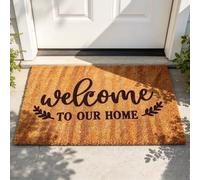 Welcome to Our Home Coconut Coir Doormat, Front Door Entry Rug (20x32in (50x80cm))