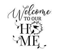 Welcome to Our Home Lettering House Words Wall Decals PVC 54x55.2cm Self Adhesive Black