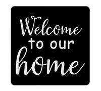 Welcome to Our Home Personalized Metal Signs Country Indoor Wall Art Plaques Home Décor Aluminum Tin Signs for Lounge Gate Business 12x12 Inch