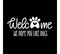 Welcome to Our homewelcome we Hope You Like Dog Fine Carving Stickers 42x97.4cm Multi Color Selection White