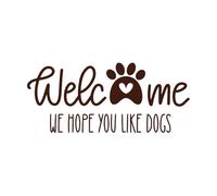 Welcome to Our homewelcome we Hope You Like Dog Fine Carving Stickers 48x111.4cm Self Adhesive Coffee