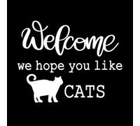Welcome to Our homewelcome we Hope You Like Dog Fine Carving Stickers 52x66.6cm Multiple Size Options White