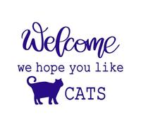 Welcome to Our homewelcome we Hope You Like Dog Wall Decals Paster Paper 40x51.2cm Personalized Customization DarkBlue