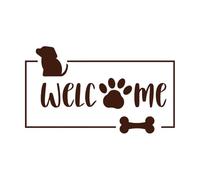 Welcome to Our homewelcome we Hope You Like Dog Wall Decals Paster Paper 47.6x81.6cm Can Modify and add Information Coffee