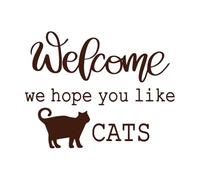 Welcome to Our homewelcome we Hope You Like Dog Wall Decals Paster Paper 52x66.6cm Removable Without Leaving Glue Coffee