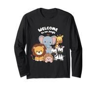 Welcome to Our Jungle Funny Zoo Safari Animal Birthday Tee Long Sleeve T-Shirt