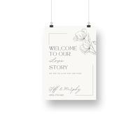 Welcome To Our Love Story Wedding Poster, Personalised Wedding Poster, Elegant Gloss Print, Custom Wedding Party Decor, Modern Poster
