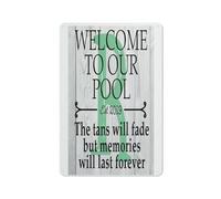 Welcome To Our Pool Sign Safe Sign, Signs Outdoor, 12 X 8 In, Sign For Home, Business, Driveway Alert
