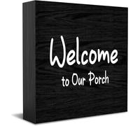 Welcome To Our Porch New Home Decor Rustic Gift Ideas Wood Sign Desk Shelf Farmhouse Room Decorations 5 × 5 Inch