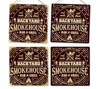 Welcome to our Smokehouse - BBQ | Printed Brushed Gold Metal Plaque/Sign