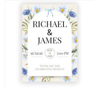 Welcome to Our Wedding - Custom Elegant Wedding Welcome Sign - Personalized PVC Board for Indoor/Outdoor Display | Floral Design | Add Couple’s Names & Date (Blue Floral (011))
