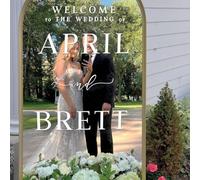 Welcome to Our Wedding Entry Sign Custom Names Vinyl Decal Sticker for Mirrors Wedding Decor Custom Welcome Wedding Signs (White,35x62cm)