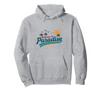 Welcome to Paradise Tropical Beach Vacation Pullover Hoodie, Adult Unisex, Heather Grey, M