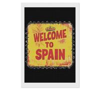 Welcome to Spain Spanish Stamp Diamond Art Painting Kits for 5D Gem Arts Paint Picture Home Wall Decor