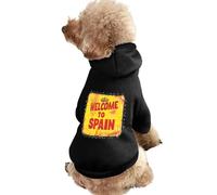Welcome To Spain Spanish Stamp Dog Hoodies Hooded Sweatshirts Pet Costmes Puppy Pullover Cat Clothes Top