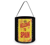 Welcome To Spain Spanish Stamp Foldable Halloween Trick Or Treat Bags Tote Goodie Candy Bucket Gift Party Favor Supplies