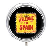 Welcome to Spain Spanish Stamp Small Pill Box Case 3 Compartment 2"