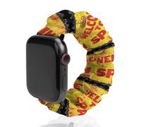 Welcome To Spain Spanish Stamp Universal Scrunchie Watch Band Compatible with IWatch Series 11 10 9 8 7 Strap