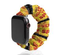 Welcome To Spain Spanish Stamp Universal Scrunchie Watch Band Compatible with IWatch Series 11 10 9 8 7 Strap
