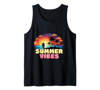 Welcome to Summer Beach Vacation Retro Sunset Palm Vibes Tank Top