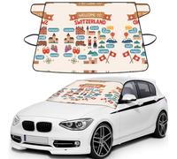 Welcome To Switzerland Travel Print Windshield Cover For Ice And Snow, Universal Fit For Car Suv, 600d Oxford Fabric Frost Protector
