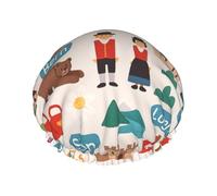 Welcome To Switzerland Travel Printed Large Shower Cap, Double Layer Hair Protector For Facial Care, Reusable Hair Wrap