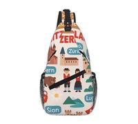 Welcome To Switzerland Travel Printing Cross Chest Bag Diagonally Sling Bag For Men Women Crossbody Shoulder Bag Travel Hiking Daypack