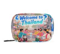 Welcome to Thailand Scenery Culture Medication Bags with Detachable Compartments Portable Pill Cases Organizers