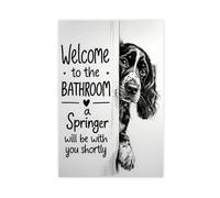WELCOME to The BATHROOM A Springer Will Be with You Shortly Print Cute Funny Bath Animal Poster Rustic Bathroom Wall Decor Humor Animal Canvas Posters Unframe-style 08x12inch(20x30cm)