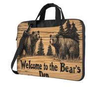 Welcome To The Bear'S Den Wooden Laptop Bag Laptop Case 15.6 Inch Computer Bags Padded Sleeve Cover For Women Men