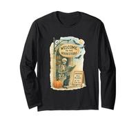 Welcome to The Bookstore Spooky Skeleton Halloween Long Sleeve T-Shirt