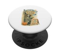 Welcome To The Bookstore Spooky Skeleton Halloween PopSockets Adhesive PopGrip