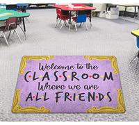Welcome to The Classroom Where We are All Friends Funny Quotes Gift for Friends Doormat Kitchen New Home House Bathroom Entrance Way Area Rugs Decor Front Floor Porch Indoor/Outdoor Door Mats 30"x18"