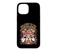 Welcome To The Haunted Forest Mushroom Retro Cartoon Case for iPhone 15